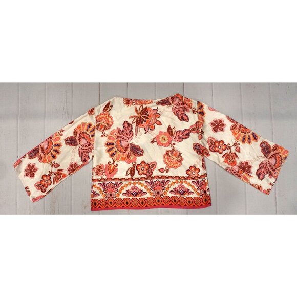 Zara Women's Floral Boho Print Long Sleeve Blouse - Size XS, NWT - Picture 5 of 5